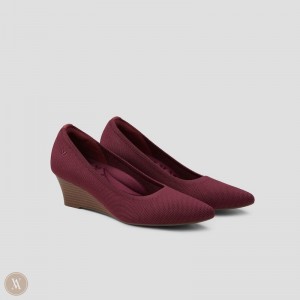 Podpätky Vivaia Aria Wedge Pro Bordove Červené | PLLX3724