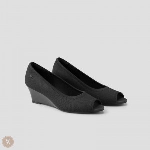Podpätky Vivaia Tamia Peep Toe Čierne | CDDA7173